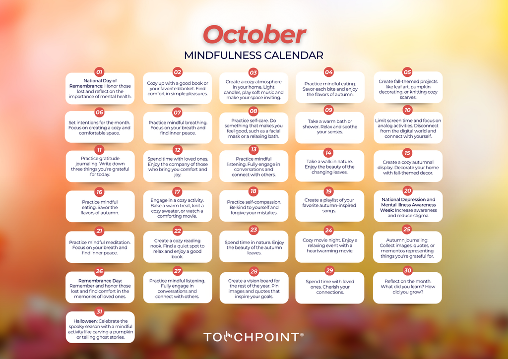 The October Mindfulness Calendar is Here!