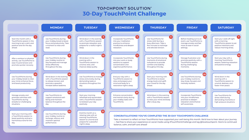 Welcome to the 30-Day TouchPoint Challenge