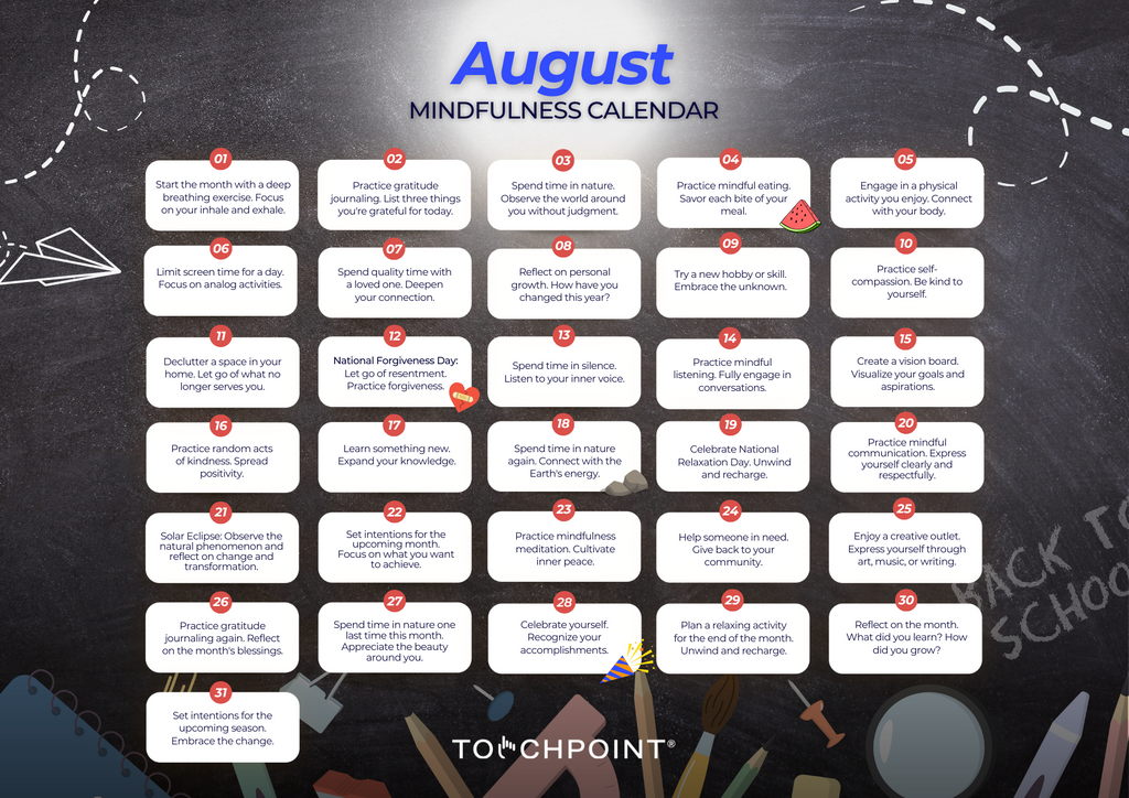 The August Mindfulness Calendar is Here!