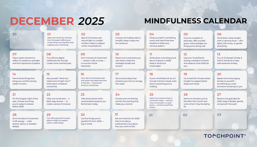 The December 2025 Mindfulness Calendar is Here!