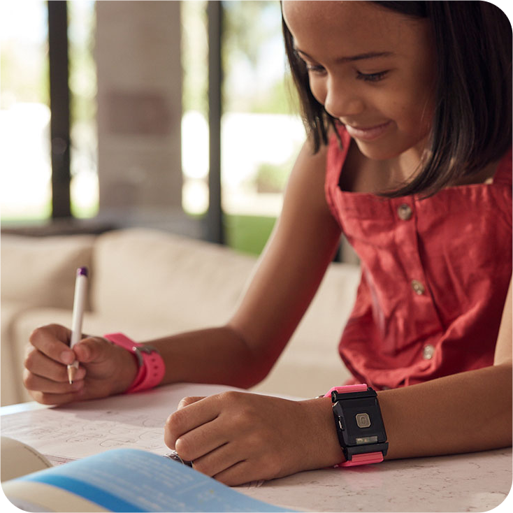 Child with TouchPoints with Pink Bands